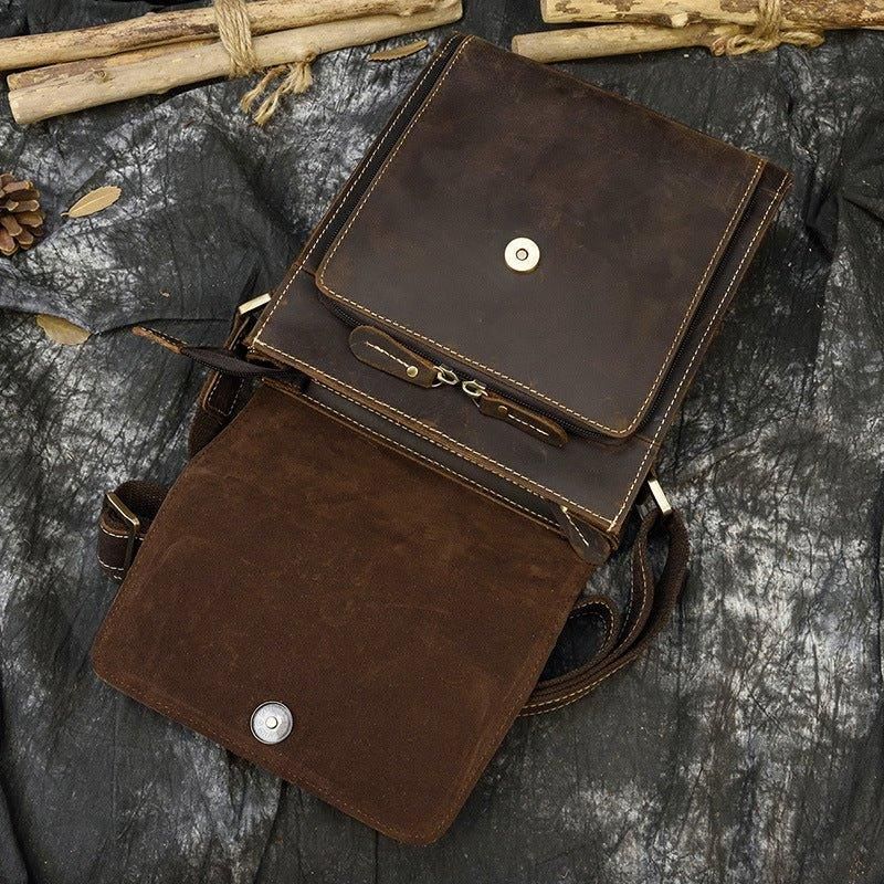 Malá Taška Messenger Crossbody Z Kože Pre Mužov
