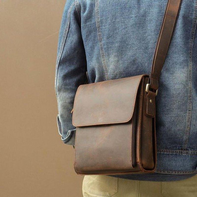 Malá Taška Messenger Crossbody Z Kože Pre Mužov