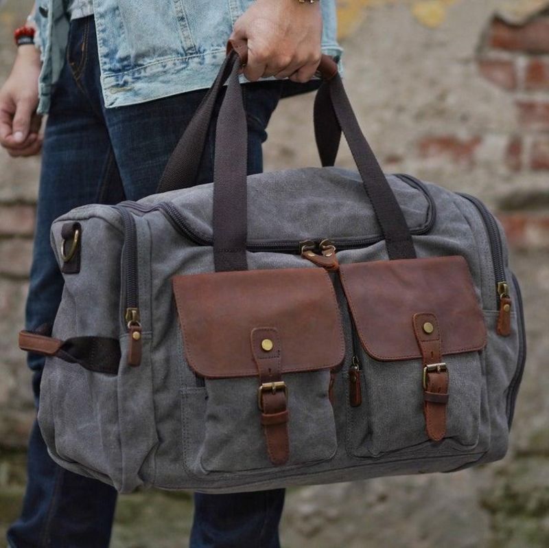 Plátna Duffle Bag Nadrozmerné Tašky Z Pravej Kože